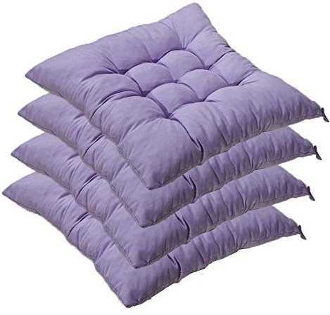 4er Set Sitzkissen,AGDLLYD sitzkissen 40x40 cm,Gartenstuhlkissen Garten Balkon Terrasse (Mehrere Farben zur Auswahl) (Helles Lila)