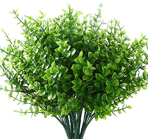 GREENRAIN 8 Bündel Kunstgräser Outdoor Fake Gräser zur Dekoration UV-beständig, kein Verblassen, Kunstkunststoff, Pflanzen, Garten, Veranda, Fenster, Box Dekor