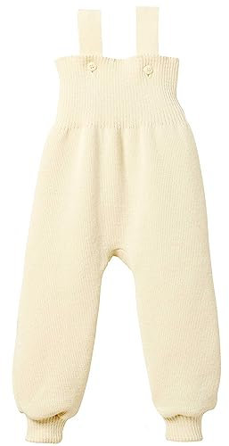 disana Strick-TRÄGERHOSE Neugeborene & Kleinkind – 100% Bio-Merino – atmungsaktiv, warm Unisex Gr. 50 – 104 - nachhaltig & fair – mit hohem Bund - Made in Germany | Natur Gr. 74-80
