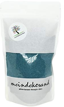 Farbsand zum Dekorieren und Gestalten - Quarzsand gefärbt 0,4-0,8mm – Dekosand (ENZIAN - Blau, 700g Beutel)