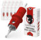 WARRIOR Red Tattoo Patronen Nadeln Professionelle Sterilisierte mit E.O Gas Tattoo Needle Cartridge Round Liner 20 Stück 316L Chirurgischer Stahl Einweg Permanent Make-up (0.30mm-1007RL)