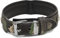 MICHUR Skully Camouflage camo Hundehalsband Leder, Lederhalsband Hund, Halsband, Schwarz Grün, Leder, mit Totenkopf Nieten, in verschiedenen Größen erhältlich
