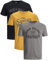 JACK & JONES Herren 3er-Set T-Shirts aus Baumwolle (Slim Fit Mix 23, M)