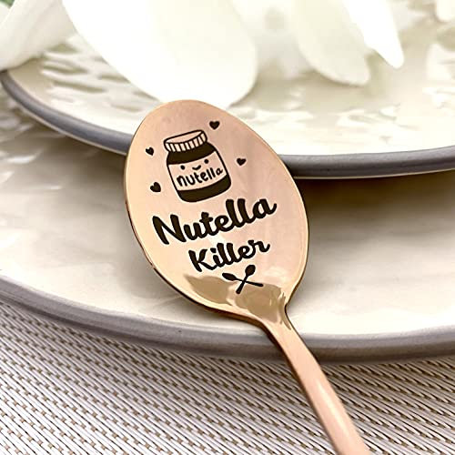 Schoko Killer Löffel Langem Griff mit Gravur - Kaffeelöffel Latte Löffel Elegantes Geschenk Long Spoon 19 cm