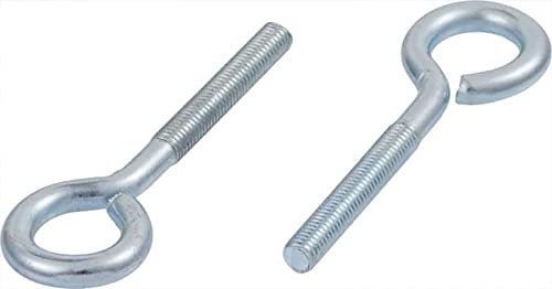 Gancio chiuso M8 x 210 mm con filettatura metrica filettata, gancio in acciaio da appendere (confezione da 4)