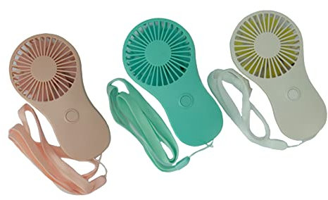 Bock op Kölle Handventilator mini tragbarer batteriebetriebener Taschenventilator mit Schlüselbund (hellblau)