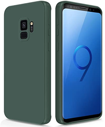 GiiYoon Hülle Kompatibel mit Samsung Galaxy S9, Hochwertiges Liquid Silicone Case, Rundumschutz Handyhülle, Kratzfestes Weiches Mikrofaserfutter- grün