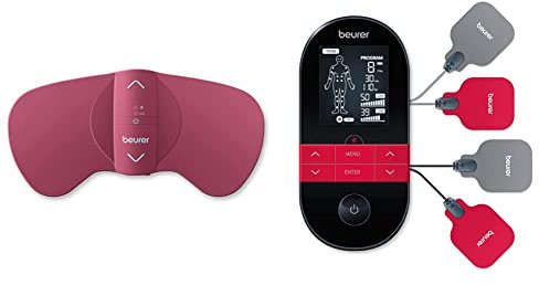 Beurer EM 50 Menstrual Relax, gegen Menstruationsschmerzen und Schmerzen aus Endometriose, TENS und Wärme-Funktion, mit wiederaufladbarem Akku & EM 59 Heat digitales TENS/EMS Gerät