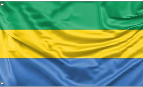 Drapeau du Gabon | Impression au design unique | Fabriqué dans l'UE (90 x 150 cm)