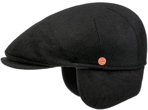 Mayser Sidney Plus Flatcap Kaschmir Made in EU Herren Winter schwarz 59 cm
