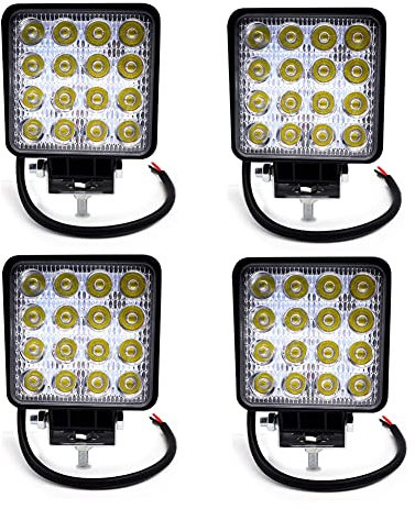 BeiLan Arbeitslichtleiste, LED-Scheinwerfer Auto-Off-Road-Licht Hilfslichter mit 48W LED-Lichtleiste für LKW, Pickup, Auto, ATV (4 Stück)