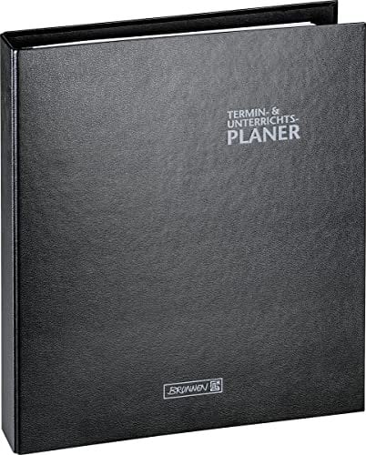 BRUNNEN Ringbuch-Kalender mit Einlage Lehrer-Sortiment 2023/2024 2 Seiten = 1 Woche Überformat A4: ca. 28 x 31,5 cm schwarz
