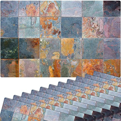 Tischsets 12er als abwaschbare Tischdeko - Platzsets Industrial Metall Optik modern als Tischuntersetzer - Platzdeckchen als Tischunterlage für Esstisch Wohnzimmer Tisch