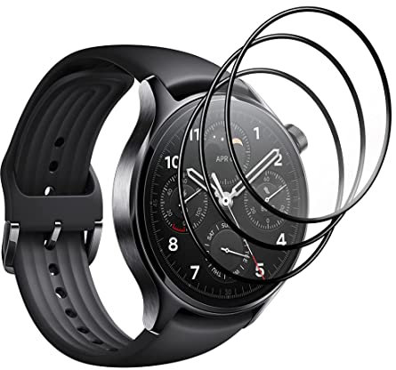 Wookfiss [3 Pezzi] Pellicola Protettiva per Xiaomi Watch S1 Pro Pellicola, HD Clear Anti-Scratch [Pellicola Flessibile]