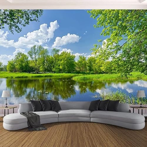Custom Size Wall Murals,Green Tree Natural Scenery,Removable Peel and Stick Self-Adhesive Wall Murals Large Photo Wallpaper