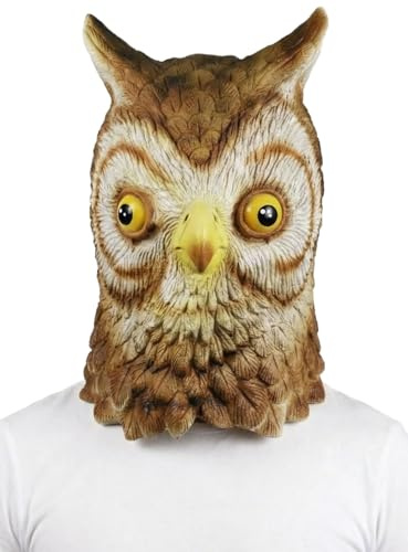 Maskworld Eule Maske aus Latex - realistische Tiermaske als Verkleidung für Halloween, Karneval & Motto-Party