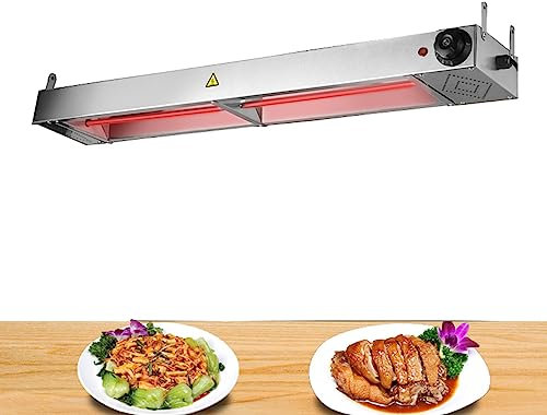 Lebensmittel Wärmelampe Abstreifen, Speisenwärmer Warmhalter mit Diffusen Kühllöchern und 30-85℃ Einstellbare Temperatur, Hängend Heizlampe für Essen Warm Halten(Size:60 * 15 * 6.5cm)