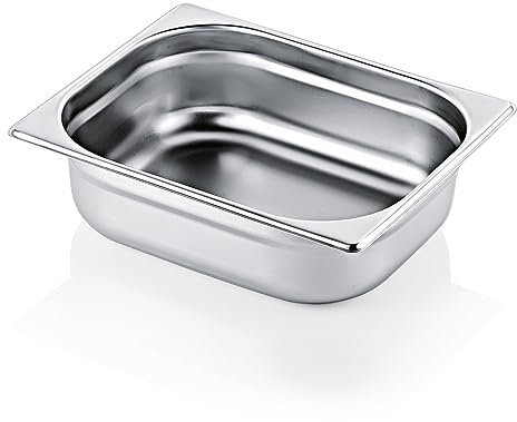 Morleos GN 1/2 100 mm - 6 L Gastronormbehälter aus rostfreiem Edelstahl 325 x 265 mm | stapelbar & rostfreier GN Behälter | Gastronomie-, Event- & Catering Zubehör aus robusten 0,7 mm Stahl