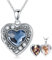 enjoylifecreative Blume Medaillon zum öffnen für Bilder 925er Sterling Silber Herz Kristall Foto Medaillon Kette für Damen Mädchen
