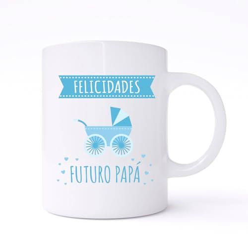 COOLPRESENTS Taza Futuro Papa, vas a ser papa, regalo padre primerizo, regalos para futuros papás, felicidades, Taza desayuno originales con frases divertidas, taza graciosa