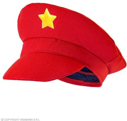 NET TOYS Kultige Super Mario Mütze - Rot-Gelb - Angesagte Party-Kopfbedeckung Klempner Hut