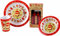 Christmas 4 Piece Melamine Kid's Dinner Set - Plate Bowl Cup Metal Cutlery