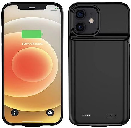 YISHDA Slim 7000mAh Portable Charging Case for iPhone 12/12 Pro 6.1 inch, Extended Battery Case (Black)