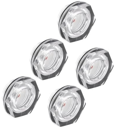 CoCud Visor de Nivel de Aceite para Compresor de Aire, | Rosca Macho G3/4 | Visor de Vidrio Indicador de Nivel de Aceite con Cabeza Hexagonal, 5 Piezas