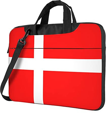 Stilvolle Laptoptasche mit dänischer Flagge – lebendiges Design, ultimativer Schutz für Ihren Laptop, Schwarz , 13 inch