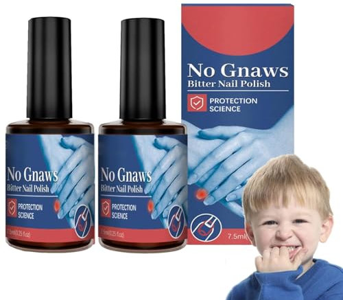 Nagellack gegen Nägelkauen - Effektives Mittel zum Stoppen von Fingernägel kauen & Daumenlutschen abgewöhnen, Pflegt die Nägel, Lack als Anti Fingernägel Kauen für Kinder und Erwachsene (2 Stk)