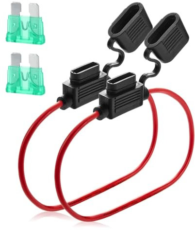 Enhance Vehicle Safety with Inline Fuse Holder 12v Standard 2 Pcs Set - Waterproof Blade Fuse Holder for Car, Truck, Motorcycle, Boat - Includes 30A Fuse