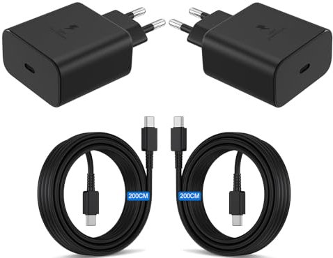 USB-C 45W Schnellladegerät,fürSamsung GalaxyS24 S23 S22 S21 S20 FE A55 A54 A34 A23 A15 A05S Z Fold6 Fold5 Flip6 Flip5/5GTab/S10/S9,für:iPhone 16 15/16 15 Pro/16 15 Pro Max/16 15 Plus,mit 2m Ladekabel