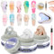 SUPWEE Solid Builder Gel Nails Kit with Nail Lamp, 3 Colors 3D Sculpture Gel Non-sticky Building Gel Clear White Nude Carving Gel Nail Extension Gel Soak Off Nail Art Salon Home 18g
