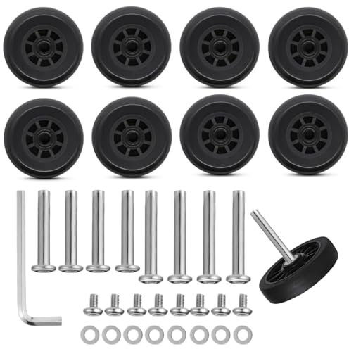 Gepäckrollen Ersatz mit Achsen, 50 mm x 18 mm, Ersatzrollen für Koffer, Trolley, Tasche, Reisebox