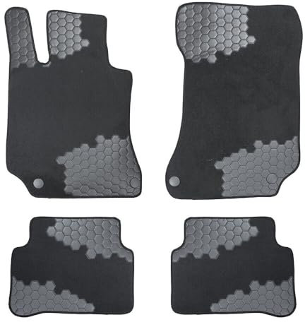 Autofußmatten Fußmatten LUX passend Für W212 2010-2016 Teppich + Leder Schwarz