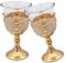 Vintage Glaskelch-Set, Vintage Weinkelch,Hohes Gläser-Set im Palast-Stil - Retro-Weinbecher mit Metallprägung für Zuhause, Büro, Küche, Hochzeit