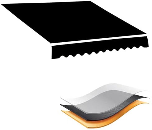 4/5/6x3m Markisenstoff (ohne Rahmen), Wasserabweisend -Resistent, Markisenbespannung Wasserabweisend Ersatz Markisestoff Markisentuch Ersatzstoff mit Volant Markisevolant for Markise(Frankreich,(13x10