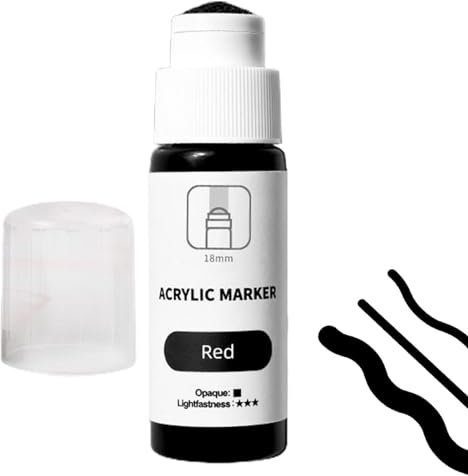 Paint Marker, Marker, Mop Marker 18mm Tip Acrylic Marker Pen Water-Based | Waterproof Mop Markers, Doodle Supplies, Fade Resistant, 60ml Ink for All Surfaces, Murals,