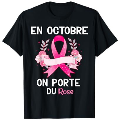Ruban rose octobre 2024 pour la sensibilisation au cancer du sein T-Shirt