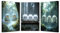 JOSUE 3 Teilig Grün, weiß Halloween Bilder Leinwand Modern, Niedlicher Geist Bild Wandbilder Wohnzimmer Schlafzimmer Wanddeko-60x80cmx3 Gerahmt