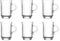 Glasshop 6-Pack Glass Coffee Mugs – 155ml Clear Mugs with Handles for Tea, Cappuccino, and Hot Beverages – Dishwasher Safe.