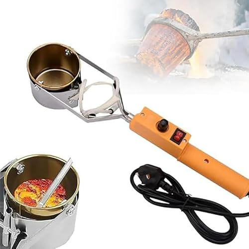 JODAIS Hand-held Lead Melting Pot, 380WCrucibles for Melting Metal, Electric Melting Pot for Lead, 200-450℃ Adjustment, Melt In 10 Minutes, 1100G Capacity, Lead Melting Pot for Fishing Weight Molds
