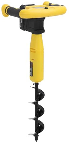 Tarière électrique, Tête Motrice 320 Tr/min avec Mécanisme D'engrenage Planétaire pour Plus d'efficacité, Bouton de Contrôle de Torsion Inversée, 30 Trous avec Batterie 2 Ah,