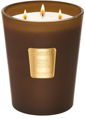 M&SENSE Schokoladiger Kakao-Brownie Duftkerze im Glas groß, 990g 150h lange Brenndauer, Sojawchskerze mit 3-Docht, Aromatherapie Kerze für Entspannung SPA,Geschenkkerze für Heim Deko