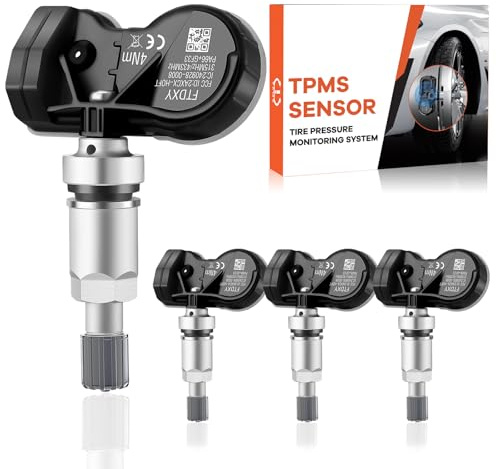 GEARLEADER 4PCS Multi-Protocol TPMS Tire Pressure Sensors Fit for Ford All Models 315&433MHz Snap-in Tire Pressure Monitoring System Replacement Fit for Fiesta Focus Kuga Transit Ranger