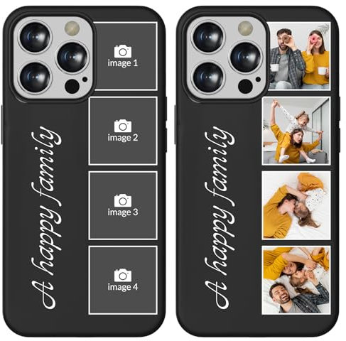 LSXYHQLD Personalisierte Handyhülle mit Foto-Handyhülle selbst gestalten für iPhone 16/15/14/13/12/11 Pro/Max/XR/8/7/SE-Individuelles TPU Hülle