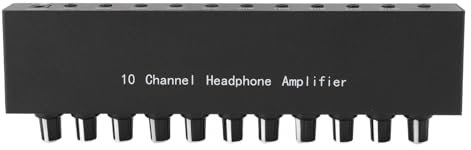 Yctze 10 Channel Portable Headphone Amplifier with Built in Equalizer - Metal Headphone Splitter for Mixer - DC 12V