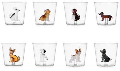 Ichendorf Milano - Set 8 Bicchieri Tumbler Acqua - DOGS - Designed by Alessandra Baldereschi