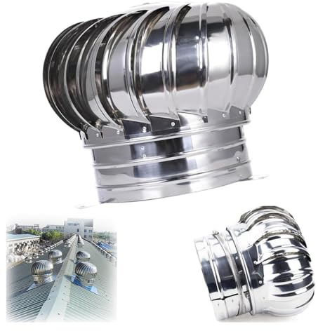 IMUNKT Sombrero De Chimenea Giratorio De 304 Acero Inoxidable, Extractor De Humos Tapa De Chimenea, 110 150 160 200mm, Salida De Chimenea para Casas Fábrica Ático Granja(160mm/6.3in)