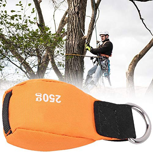 Throw Bag, Orange Nylon Multipurpose Climbing Tree Throwing Rope Bag with Metal Ring Arborist Throw Bag for Tree Climbing, Rock Climbing